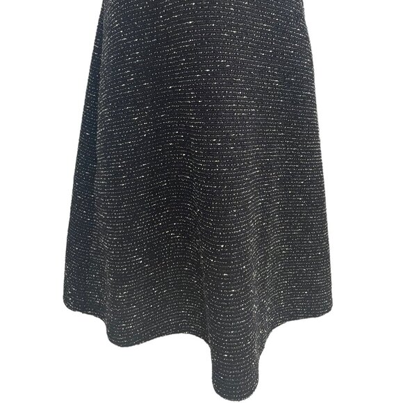 LOFT Black Glitter Knit Fit & Flare Dress Sz 6 Short Party Sparkly Holiday Chic - Picture 7 of 11